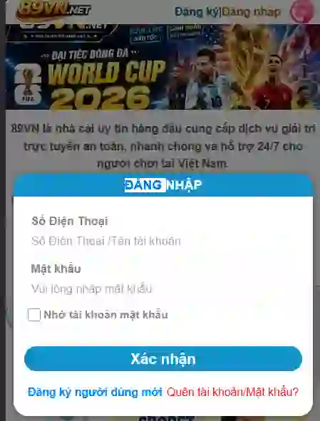 Hướng dẫn đăng nhập tài khoản 89VN nhanh chóng